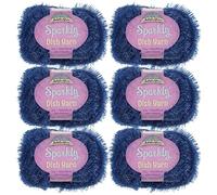 JubileeYarn Sparkly Dish Scrubby Yarn - 50g/Ball Worsted Polyester - Deep Blue - 6 Balls