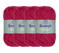 JubileeYarn Spongy Dish Yarn - Worsted Nylon Dishcloth - 50g/Skein - Bright Pink - 4 Skeins