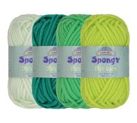 JubileeYarn Spongy Dish Yarn - Worsted Nylon Dishcloth - 50g/Skein - Shades of Green - 4 Skeins