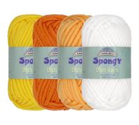JubileeYarn Spongy Dish Yarn - Worsted Nylon Dishcloth - 50g/Skein - Shades of Yellow - 4 Skeins