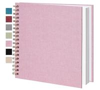 Jubilife Scrapbook 25.5x25.5 CM Linen Photo Album Kraft White Pages Memory Book for Wedding, Baby, Family, Graduation, Travel & Vacation Memories