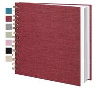 Jubilife Small Scrapbook 20.5x20.5 CM Linen Photo Album Kraft White Pages Memory Book for Wedding, Baby, Family, Graduation, Travel & Vacation Memories