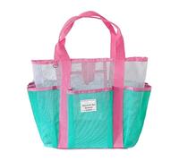 Jubilofex Beach Tote Bag | Large Reusable Foldable Shopping Bag - Reusable Mesh Shopping Bag for Shopping, Camping, Holiday, Sports, Hiking, Picnic and Family, Pink Carry Handle, Se référer à la
