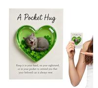 Jubilofex Cat Decorations For Home | Motivational Heart Shaped Keepsake - Small Cat With Positive Card - For Animal Lovers Sympathy Home Library Holiday Collection