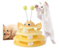 Jubilofex Cat Toy for the Home, 3-Stage Turntable Tower with Balls, Interactive Kitten Toys for House Cats, for Mental and Physical Stimulation, Movement and Play