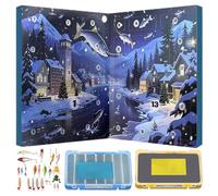 Jubilofex Christmas Countdown Calendar,Outdoor Equipment 24 Days | Christmas Countdown Calendar with Bait - For Training Holidays and Saltwater