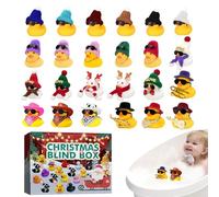 Jubilofex Christmas Ducks | Rubber Ducks Decoration 24 Day Countdown Calendar, Bath Toys Party Favourites Stockings | Home Decoration Travel