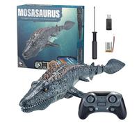 Jubilofex Diving Mosasaurs Toy - Aquatic Dinosaur, Floating Pet | Spray Light Water Toy with Remote Control for Lake Swimming, Interactive Dino Bath Buddy for Children, Pool Side Play Reptile Figure