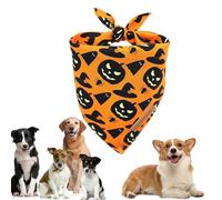 Jubilofex Dog Halloween Scarves, Pumpkin Dog Scarf, Halloween Kitty Costume Scarf, Pet Birthday Costume with Saliva Towel and Pumpkin Spider Web Print