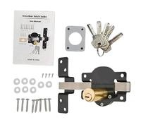 Jubilofex Drawer Shed Lock - Double Sided Child Safety Lock - Sliding Stainless Door Hasp with 5 Keys to Gate Cabinet Wardrobe Storage Chicken Farm Camping Trolley Patio Bathroom Bedroom