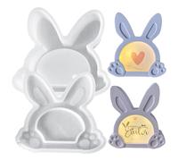 Jubilofex Easter Bunny Mold - Rabbit Figurine Mould,Rabbit Mold - for Crafts Arts Spring Holiday Home Decoration Gypsum Cement Concrete