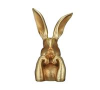 Jubilofex Gold Bunny Decorations - Elegant Easter Rabbit Figurine, Springtime Desk Ornament Sculpture for Festive Styling | Household Celebration Party Shelf Table Mantel Foyer Decorative Accent