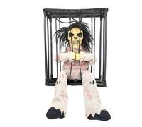 Jubilofex Halloween Animated Decorations - Sensor Skeleton Figure, Screaming Spirit Toy | Haunted House Dangling Skull Ghost Sound