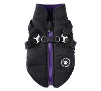 Jubilofex Pet Warm Jacket, Waterproof Jackets with Harness and D Rings, Warm Zip Up Cold Weather Coats for Puppy Cats Walking Hiking