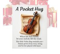 Jubilofex Pocket Musical Cuddle, Handmade Encouragement Keepsake | Inspirational Pocket Memo | for Teens Adults Birthday Christmas Guitarist Violinist Pianist Drummer Concerts