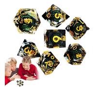 Jubilofex Role Playing Dice, Small Polyhedral Resin Dice - 7 x Board Game Polyhedral Dice | Multifunctional Dice Set, Small Polyhedral Dice for Home, Desktop, Table, Party
