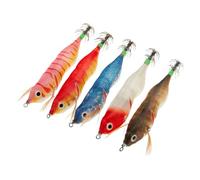 Jubilofex Squid Lures | Glow in the Dark Fishing Accessories, 5 Pieces Squid Lures with Hooks - For Outdoor Use In Saltwater, Rivers, Lakes, Ponds, Night And Morning