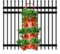 Jubilofex Strawberry Grow Bags - Hanging Strawberry Grow Bag for Garden - Garden Container for Growing Fruit, Vegetables, Flowers and Chillies in Pots on Balcony