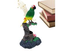 Jubilofex Talking, realistic vocals and chirping - sound activated parakeet repeats what you say on a tree branches and a room garden