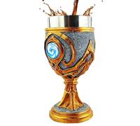 Jubilofex Vintage Chalice Mug - Gothic Glass, Silver Cup | Fantasy Relic, Engraved Drinking Goblet for Wedding Dinner Feast Display Collectible Event Heirloom Celebration Man Cave Originatio