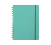 Jubiluu A5 Hardcover Spiral Lined Notebook - 96 Sheets (100g offset paper), with Elastic Band - Classic Cream Ruled Journal for Writing, School, Office, and Gifts-Pine Green