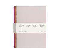 Jubiluu A5 Softcover 3-Pack Stitch Notebook - 50 Sheets (80g offset paper) - Classic Cream Ruled Journal for School, Office, Journaling, or Everyday Note-Taking-Vivid Pastel