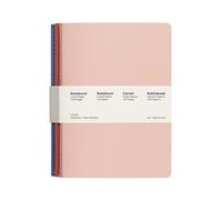 Jubiluu A5 Softcover 3-Pack Stitch Notebook - 50 Sheets (80g offset paper) - Classic Cream Ruled Journal for School, Office, Journaling, or Everyday Note-Taking-Soft Pastels
