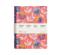 Jubiluu A5 Softcover 3-Pack Stitch Notebook - 50 Sheets (80g offset paper) - Classic Cream Ruled Journal for School, Office, Journaling, or Everyday Note-Taking-Orange Blossom