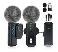 Jubolion Wireless Lavalier Microphone for iPhone - Magnetic Clip Mic with 100% Battery Display, Noise Reduction, Plug & Play, Compatible with iOS/Android - for TikTok, YouTube, Vlogging