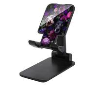 Jubonexis 2 Dogs Purple Flowers Cell Phone Stand Foldable Adjustable Phone Stand for Desk