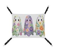Jubonexis 3 Ghosts Vintage Floral Sheets Breathable Pet Hammock with Adjustable Straps Reversible Cat Hanging Bed Dog Mats