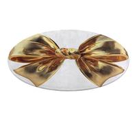 Jubonexis 3d Gold Bow Large Round Carpet Area Rug Mat Modern Non Slip Circular Rugs 36inch(90cm)