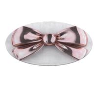 Jubonexis 3d Pink Bow on White Large Round Carpet Area Rug Mat Modern Non Slip Circular Rugs 36inch(90cm)