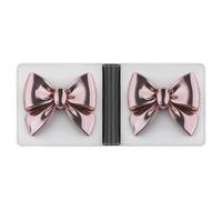 Jubonexis 3D Pink Bow on White Soft PU Leather Bifold Wallet, Coin Purse Credit Pass Case, Durable Card-Holder Slim Billfold for Men Woman Money Storage