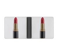 Jubonexis A Single Red Lipstick Soft PU Leather Bifold Wallet, Coin Purse Credit Pass Case, Durable Card-Holder Slim Billfold for Men Woman Money Storage