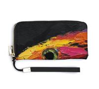 Jubonexis Abstract A Colorful Fish PU Leather Clutch Long Bifold Wallet, Coin Purse Credit Pass Case, Durable Card-Holder Money Storage for Women Men