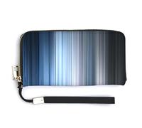 Jubonexis Abstract Blue White Vertical Gradient PU Leather Clutch Long Bifold Wallet, Coin Purse Credit Pass Case, Durable Card-Holder Money Storage for Women Men