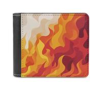 Jubonexis Abstract Flames and Smoke Shapes Soft PU Leather Bifold Wallet, Coin Purse Credit Pass Case, Durable Card-Holder Slim Billfold for Men Woman Money Storage