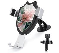 Jubonexis Abstract Floral Pink And Green Elegant Flower Car Phone Holder Mount Triangle Clip Base Air Vent Cell Phone Car Mount Automotive Accessories for 4-6 Inches Cell Smartphones