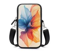 Jubonexis Abstract Flower Bloom Colors Minimalist Crossbody Mobile Phone Bag Smartphone Bag With Adjustable Strap