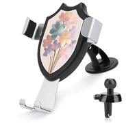 Jubonexis Abstract Flower Bouquet Pastel Petals Car Phone Holder Mount Triangle Clip Base Air Vent Cell Phone Car Mount Automotive Accessories for 4-6 Inches Cell Smartphones