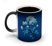 Jubonexis Abstract Flowers Pattern Color Changing Mugs Heat Changing Ceramic Coffee Mug Novelty Funny Tea Water Cup 11OZ