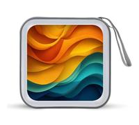 Jubonexis Abstract Geometric Waves CD Case DVD Storage Case Portable for Car Home Travel