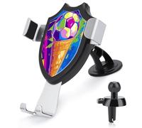 Jubonexis Abstract Ice Cream Cone with Soccer Ball Car Phone Holder Mount Triangle Clip Base Air Vent Cell Phone Car Mount Automotive Accessories for 4-6 Inches Cell Smartphones