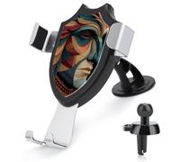 Jubonexis Abstract Native Man Car Phone Holder Mount Triangle Clip Base Air Vent Cell Phone Car Mount Automotive Accessories for 4-6 Inches Cell Smartphones