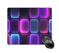 Jubonexis Abstract Neon Grid Composition Mouse Pad, Small Office Computer Mouse Pads for Desk Laptop with Non-Slip Rubber Base Mouse Mat, Gaming Mouse Pads