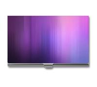 Jubonexis Abstract Purple Gradient Background Business Card Holder, Pocket Slim Metal Business Card Case for Women Men