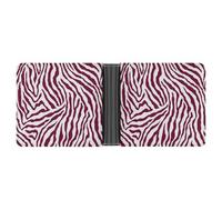 Jubonexis Abstract Red Zebra Stripe Pattern Soft PU Leather Bifold Wallet, Coin Purse Credit Pass Case, Durable Card-Holder Slim Billfold for Men Woman Money Storage