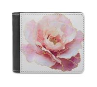 Jubonexis Abstract Rose with Gold Foil Texture Soft PU Leather Bifold Wallet, Coin Purse Credit Pass Case, Durable Card-Holder Slim Billfold for Men Woman Money Storage