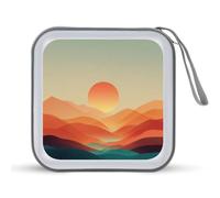 Jubonexis Abstract Sunset Over Hills and Valley CD Case DVD Storage Case Portable for Car Home Travel